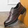 Nuevos zapatos de vestir de cuero con cordones transfronterizos para hombre, talla grande, zapatos formales de negocios casuales, elegantes zapatos de cordones con punta para hombre