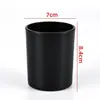 Transfronterizo en stock Suministro Directo 508 Taza de Vidrio para Velas 7084 Taza Esmaltada Tapa de Bambú Taza de Velas de Soja Taza Negra para Aromaterapia