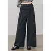 Pantalones Casuales de Cintura Alta para Mujer Color Gris Otoño 2026 Estilo Coreano Diseño de Nicho Sueltos Estilo Europeo y Americano Pantalones de Traje