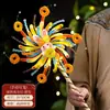 Paquete de Materiales DIY para Linterna del Festival de Medio Otoño Molinillo de Viento Giratorio Linterna Luminosa Palo Giratorio Producción Regalo para Parejas y Mejores Amigos