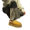 Zapatillas Grandes de Algodón para Mujer Invierno Uso Exterior Terciopelo Grueso 2026 Nuevo Estilo Invierno Punta Cerrada Moda Zapatillas Medias Mujer Suela Gruesa Zapatillas de Algodón