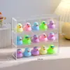 Caja de Almacenamiento Linda a Prueba de Polvo con Puerta, Apilable, Transparente, Mini Exhibidor de Figuras de Muñecas de Escritorio