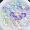 Cubo de agua acrílico transparente de 16 mm con borde cortado, cuentas con agujero para colgar, colgante para colgar en el coche, accesorios de joyería hechos a mano con cuentas