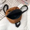 Bolsa Feminina Casual Simples de Ombro Único e Duplo Multiuso 2026 Nova Mochila Pequena de Veludo Estilo Coreano Bolsa Feminina Ins