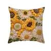 Girasol temu Amazon Transfronterizo Retro Funda de Cojín Juego de Cuatro Piezas Primavera Verano Funda de Cojín