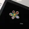 Aurora Iridiscente de Siete Colores Estambre de Flor Transparente Flor de Cinco Pétalos Adorno Pegatina DIY Arete Pendiente Llavero Accesorios