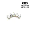 Aretes de titanio F136 con zirconia 5A de corte marquesa, tachuelas para cartílago, tachuelas para labio, tachuelas para concha, joyería de titanio G23 para piercing