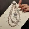 Popular Cadena para Teléfono de Caballo Full-Diamond con Cristales y Perlas, Colgante de Doble Cadena de Gama Alta Nicho al por Mayor