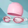 Gafas de Natación para Adultos Marco Grande HD Impermeables Antivaho Miopía Protección Ocular para Buceo Gafas de Natación Equipo Profesional Gorro de Natación Transfronterizo