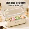 Caixa organizadora de cosméticos com tampa, à prova de poeira, design de alta qualidade, grande capacidade, para organizar pincéis de maquiagem, esponjas e outros produtos de beleza