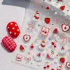 Sky Nuevo Lindo Fresa Crema Cachorro Estampado Pegatinas para Uñas Listas para Usar Cinta Adhesiva Lazo Cereza Pegatinas DIY