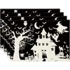 Jogo Americano Tema Halloween Estampa Abóbora Toalha de Mesa Decoração de Festival Jantar em Família Isolamento Térmico Jogo Americano