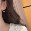 Novos Brincos de Ferradura Rosa Dourado da Moda Versáteis Estilo Celebridade da Internet Luxo Leve Elegante de Alta Qualidade Brincos em Forma de C Versáteis