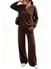 Conjunto esportivo casual de duas peças para outono e inverno 2026, novo estilo moda feminina europeia e americana, blusa solta de manga longa e calça de perna larga