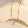 Collar de Cuentas de Colores Mixtos para Joyería Transfronteriza Cadena de Clavícula Exquisita de Nicho Circonita de Cereza Collar con Colgante de Cruz para Mujer