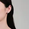 Pendientes Transfronterizos Nuevos de Moissanita de Colores Estilo Coreano Moda Pendientes en Forma de Estrella Versátiles Simples de Plata S925 Venta al por Mayor