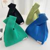 Bolsa de Mano de Punto de Color Sólido Hueca Bolso Chaleco de Moda Versátil Primavera/Verano Gran Capacidad Bolsa de Muñeca de Malla