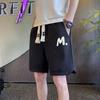 Shorts Casuais Masculinos Verão Tendência Marca Calças Finas Moda Solta Roupa Estilo Hong Kong Calças Esportivas