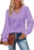 Amazon Explosions European and American Cross-border Comércio Exterior Feminino Primavera e Outono Nova Camiseta com Decote em V Solta Casual Manga Longa Top