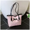 Bolsa Tote de Ombro Único Acessível de Grande Capacidade Casual de Luxo Cor Sólida Laço Novo Estilo 2025 Fresca para o Trabalho