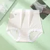 Calcinhas de Maternidade de Seda Gelada Respiráveis, de Cintura Alta, Ultrafinas, com Aberturas Grandes, Tamanho 100kg