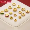 Accesorios Chapados en Oro que Conservan el Color Joyería DIY Oro Antiguo Microincrustado Circonita Circonita Colorida Cuentas Espaciadoras para Pulseras Tejido Piezas Espaciadoras