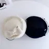 Boina de lã com laço de rede estilo Hepburn para mulheres, chapéu de pintor de inverno elegante e versátil, chapéu de feltro estiloso
