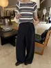 ICCIICC Otoño Nueva Moda Estilo Blogger Pantalones de Pierna Ancha Conjunto de Dos Piezas Pantalones Casuales para Mujer 2392