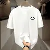 Camiseta de verano de seda de hielo negra estilo Hong Kong para hombre y mujer, camiseta sencilla que combina con todo, vestido para pareja, camiseta de manga corta para hombre y mujer, moderna