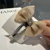 Clip de Pelo BB con Lazo de Cinta de Puro Deseo Francés Combinación Versátil Retro Parte Trasera de la Cabeza Cola de Caballo Alta Pinza para el Cabello Dulce