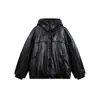 Chaqueta con capucha Nanxia Disguise 90 de plumón de pato blanco para hombre, Abrigo de cuero engrosado cálido impermeable para protección contra el frío invernal
