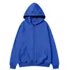 Cárdigan con capucha unisex de comercio exterior europeo y americano, sudadera con cremallera, ropa deportiva de color liso, top holgado de forro polar para otoño e invierno