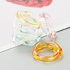 Corea del Sur Dongdaemun celebridad de Internet resina transparente color macarrón anillo 6 piezas moda anillo simple joyería