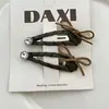 Pinza para el Cabello de Tela a Cuadros con Piedras de Azúcar y Diamantes de Imitación, Pinza para el Flequillo, Pinza BB, Pinza Lateral, Elegante Accesorio para el Cabello de la Frente para Mujeres