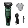 Nova Lâmina de Barbear Elétrica USB Recarregável para Homens Portátil Elétrica de Três Cabeças Barbear Elétrico Fácil de Usar