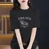 Camiseta de Manga Corta de Algodón Puro Azul Cielo para Mujer 2026 Nuevo Verano Talla Grande Efecto Adelgazante Cubre Vientre Top de Media Manga de Alta Gama