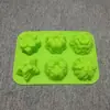 Spot Atacado 6 Flores Consecutivas Flor Estrela de Cinco Pontas em Formato de Flor Molde de Silicone para Bolo Pudim de Gelatina Molde de Chocolate