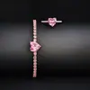 Nuevo Conjunto de Dos Piezas Anillo y Pulsera con Circonita Sintética de Amor Cruzado R4597-S8481