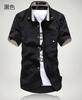 Camisa de manga corta para hombre, verano 2023, estilo coreano, corte entallado, informal, con estampado de setas pequeñas, manga corta, moda juvenil para hombre.