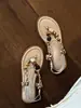 Sandalias chanclas estilo resort bohemio para mujer con falda, nuevas 2026 sandalias planas de dedo abierto con suela suave, tipo chancla