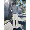 Moda Otoño 2026 Pantalones de Traje Sencillos con Caída para Hombre Estilo Retro Japonés Color Sólido Sin Planchar Tacto de Alta Gama Micro-Acampanados Pantalones Largos