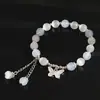 Pulsera de Piedra Ojo de Gato Mariposa para Mujer, Diseño de Nicho Ins, Pulsera de Cristal de Piedra Ojo de Gato de Alta Gama, Regalo para Mejor Amiga o Novia