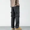 Pantalones cargo de camuflaje verde militar multibolsillos de alta calle americana para hombre, marca de moda Otoño 2026, holgados, pierna ancha, retro, rectos, casuales