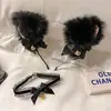 Diadema de Orejas de Gato de Felpa con Cascabel, Tocado Femenino, Diadema de Gato, Accesorios para Transmisión en Vivo de Halloween, Tocado de Ambiente