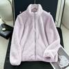 Chaqueta larga de forro polar con cremallera y manga larga, abrigo de otoño e invierno 2023, nuevo abrigo de felpa coral 459794