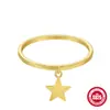 Moda europea y americana s925 plata de ley simple liso círculo fino amor cruz estrella luna gota de agua colgante anillo de compromiso