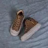 Zapatos de caña alta para mujer, Tenis planos retro de piel genuina, Nuevo estilo de otoño, Botines cálidos forrados de felpa, Zapatos para mujer de talla grande 40-43