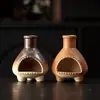 Pequeño quemador de incienso decorativo con patrones antiguos, cerámica rústica, para crear ambiente, adecuado para quemar madera sagrada, cedro y salvia