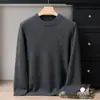 Suéter de punto base casual, grueso, de cuello redondo, 100% cachemir puro para hombre, otoño e invierno, holgado, cálido, versátil