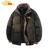 Chaqueta de Algodón Informal Holgada de Moda Transfronteriza con Cuello Alto, Abrigo de Algodón a Cuadros Grueso de Invierno Cálido para Pareja, Estilo Unisex